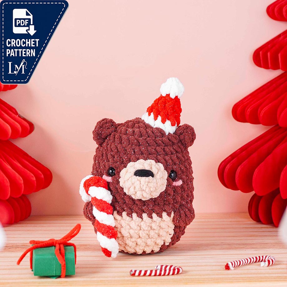 Christmas Bear Crochet Pattern PDF – Festive Amigurumi Holiday Bear 2