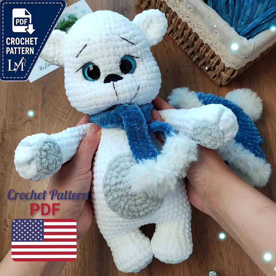 CROCHET PATTERN Polar bear, Amigurumi Polar bear