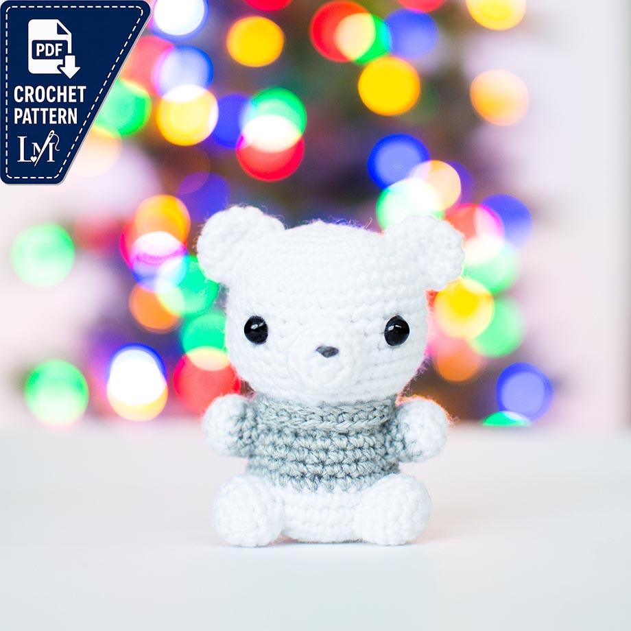 CROCHET PATTERN in English - Polar Bear - Baby #25 - Babies Collection - Amigurumi Toy - Instant PDF Download