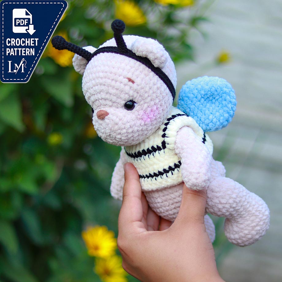 Honey Bee Bear Crochet Pattern | Amigurumi Plush (PDF)