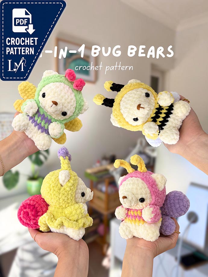 Bear in Bee Costume Crochet Pattern PDF – Cute Amigurumi Bear Instant Download