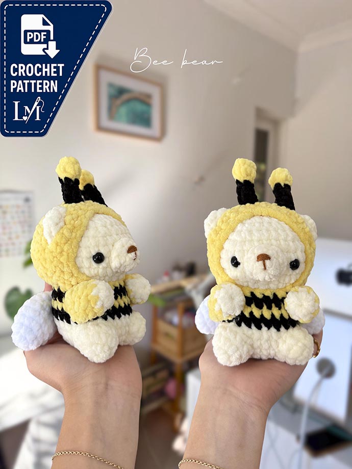 Bear in Bee Costume Crochet Pattern PDF – Cute Amigurumi Bear Instant Download 2