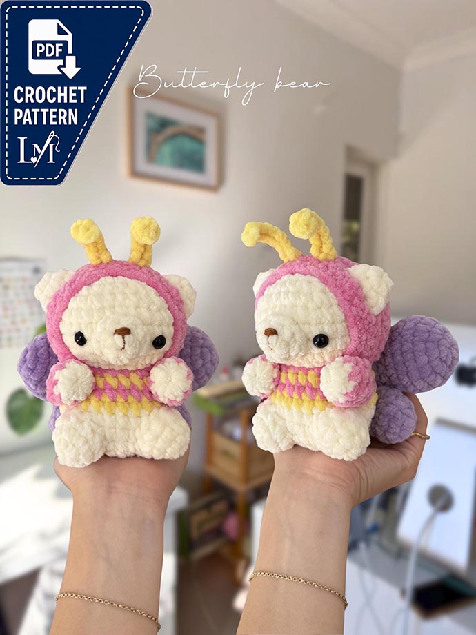 Bear in Bee Costume Crochet Pattern PDF – Cute Amigurumi Bear Instant Download 3