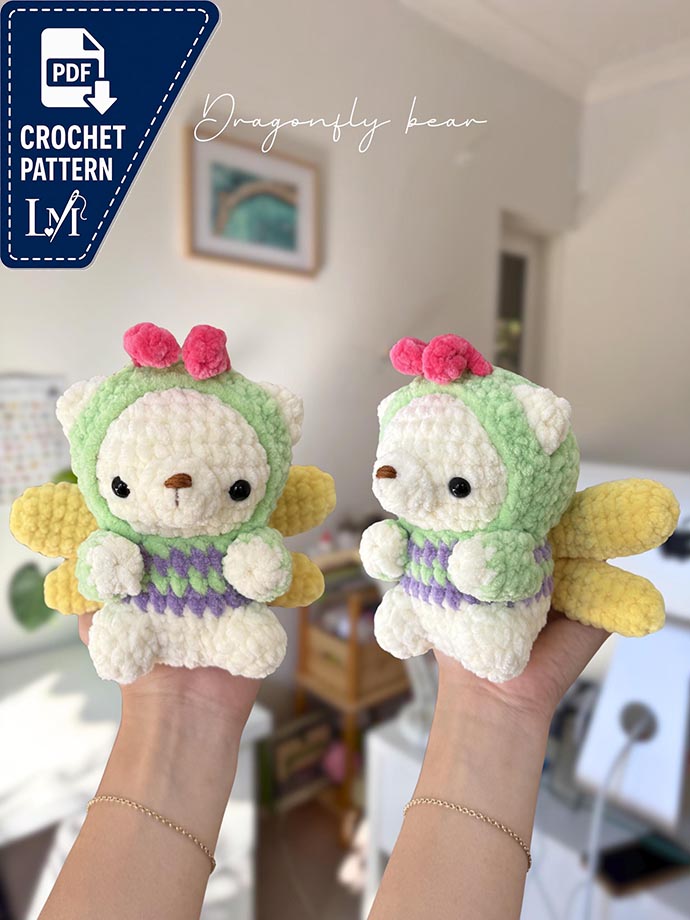 Bear in Bee Costume Crochet Pattern PDF – Cute Amigurumi Bear Instant Download 4