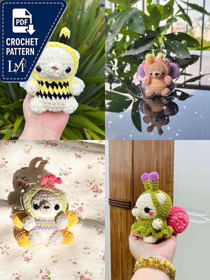 Bear in Bee Costume Crochet Pattern PDF – Cute Amigurumi Bear Instant Download 6