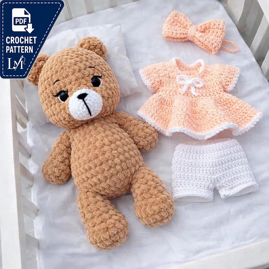 Charming Dress Bear Crochet Pattern Collection for Amigurumi Lovers 3