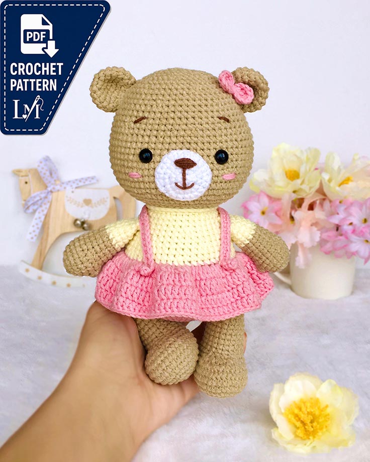 DIY Crochet PATTERN bear PDF - Crochet bear amigurumi pattern - Easy crochet pattern