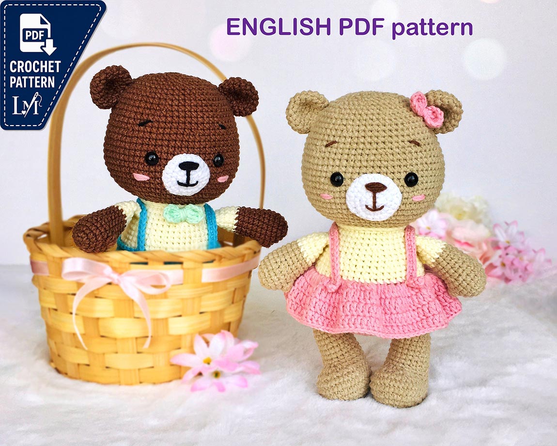 DIY Crochet PATTERN bear PDF, Crochet bear amigurumi pattern, Amigurumi bear, Easy crochet pattern