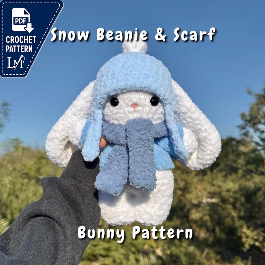 Winter Bunny with Scarf Crochet Pattern for Seasonal Decor