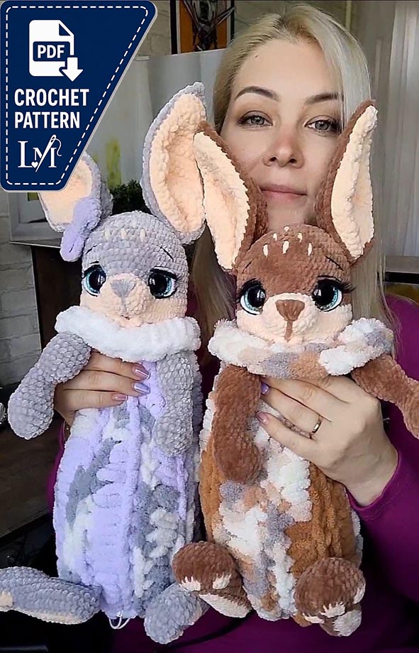 Crochet BUNNY Pajamas bag Pattern PDF