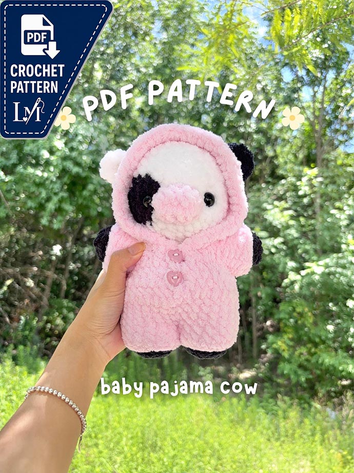 Baby Cow in Pajamas Crochet Pattern