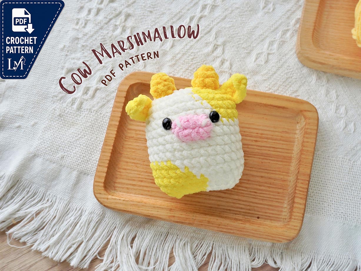 Cow Marshmallow Crochet Pattern, Baby Cow Marshmallow Crochet, Amigurumi Crochet