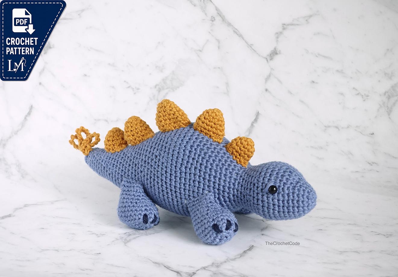 Crochet Stegosaurus Dinosaur Amigurumi Pattern - For Instant Digital Download