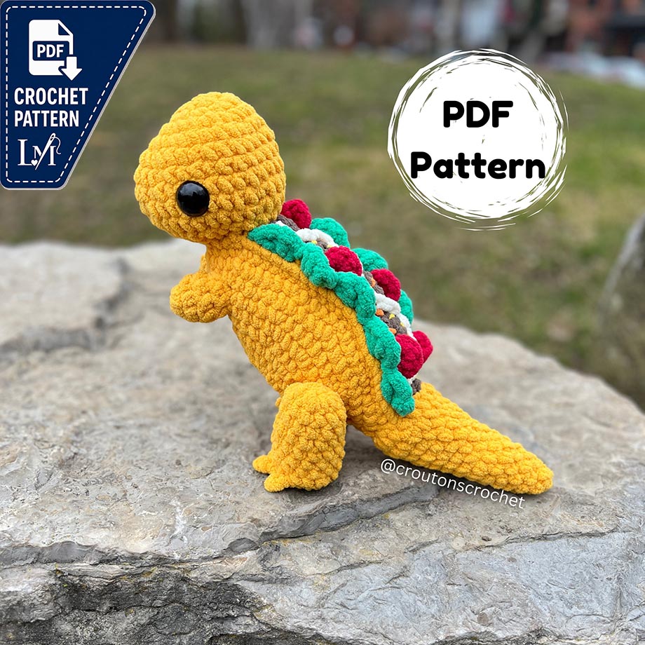 Taco-Rex Crochet Pattern | Taco Tyrannosaurus T-Rex Dinosaur Amigurumi PDF