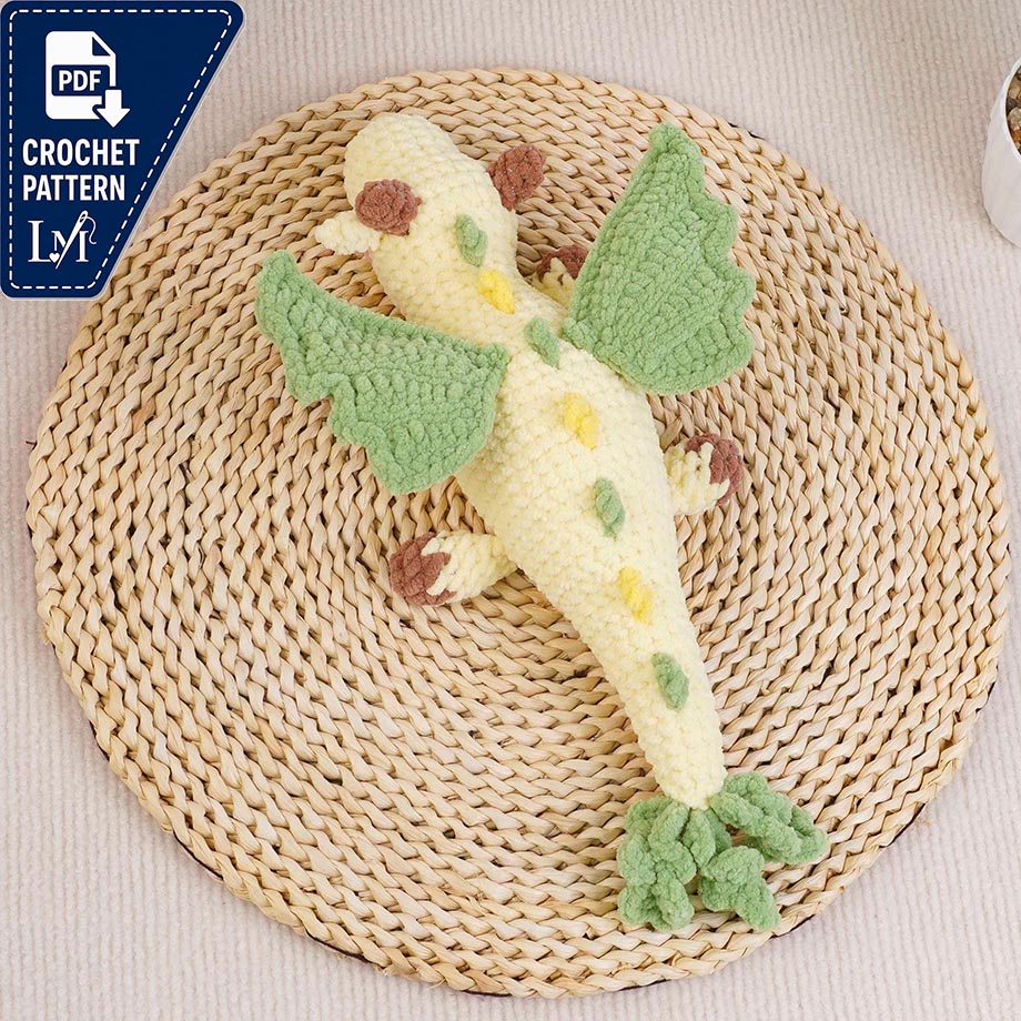 Yellow Dragon Crochet Pattern Designs for Fantasy Amigurumi 3