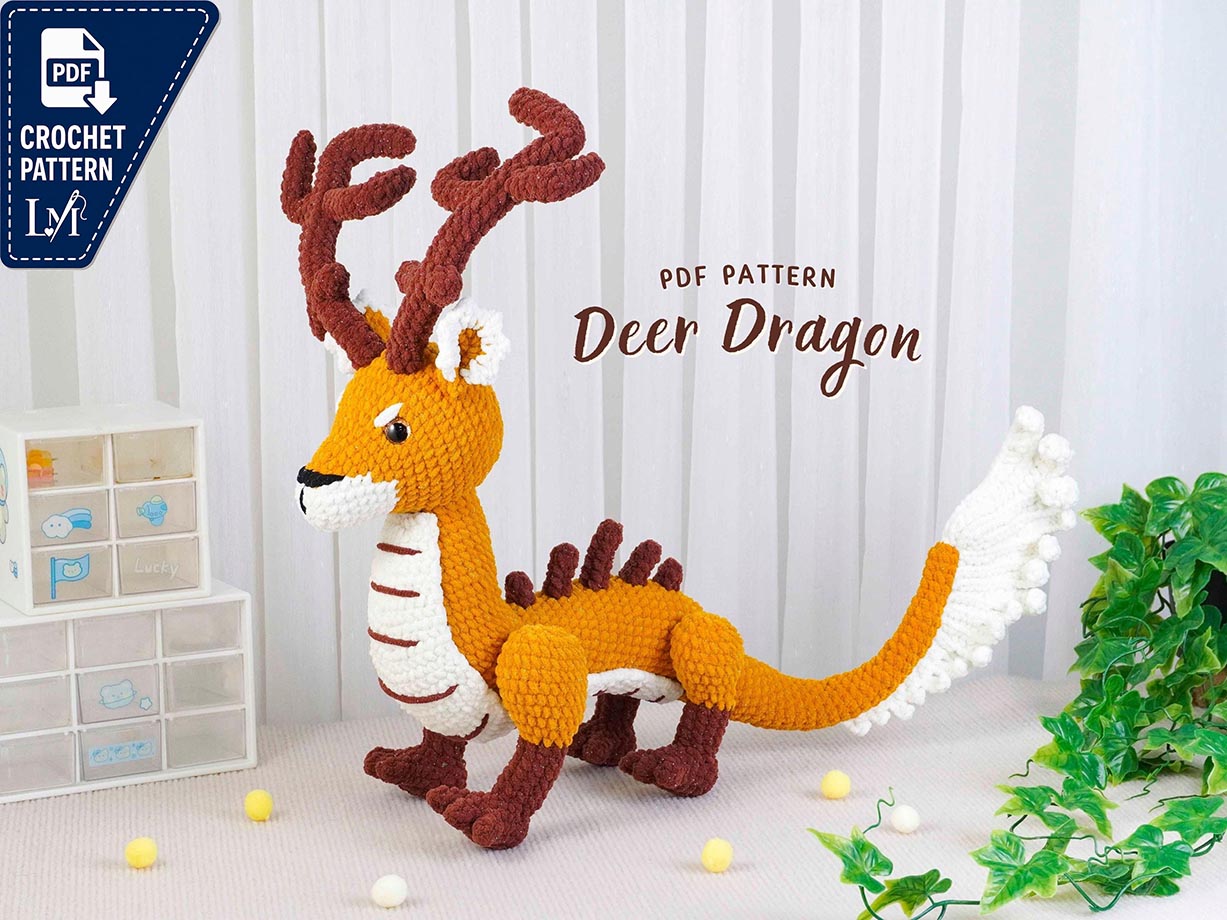 Deer Dragon Crochet Pattern Designs for Fantasy Amigurumi