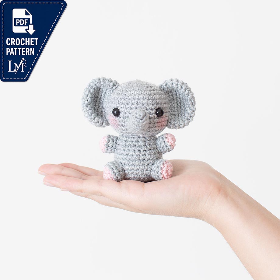Elephant - Baby #27 - CROCHET PATTERN in English and Spanish - Babies Collection - Amigurumi Toy - Instant PDF Download