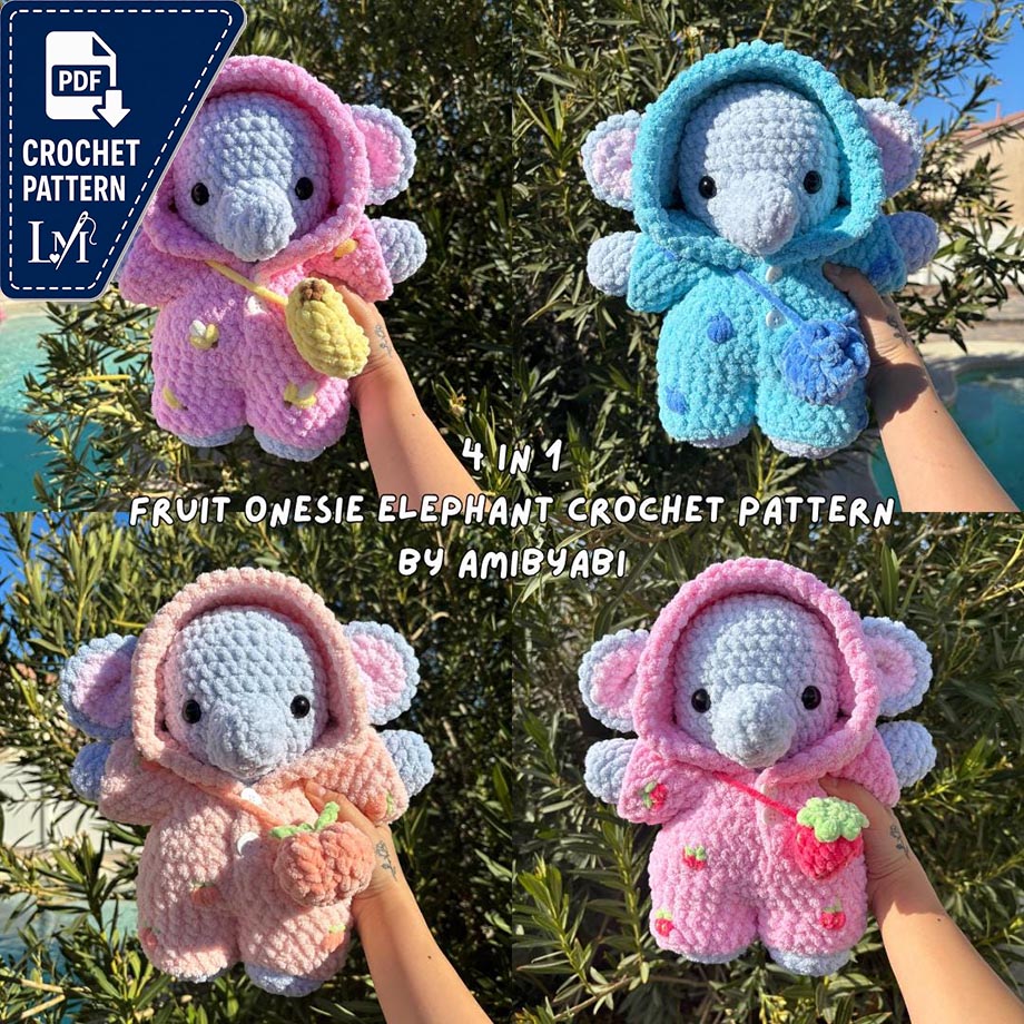 Elephant in Pajamas Crochet Pattern for Cozy Amigurumi Projects