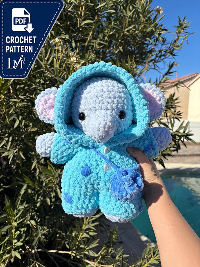 Elephant in Pajamas Crochet Pattern for Cozy Amigurumi Projects 3