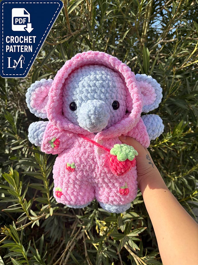 Elephant in Pajamas Crochet Pattern for Cozy Amigurumi Projects 5