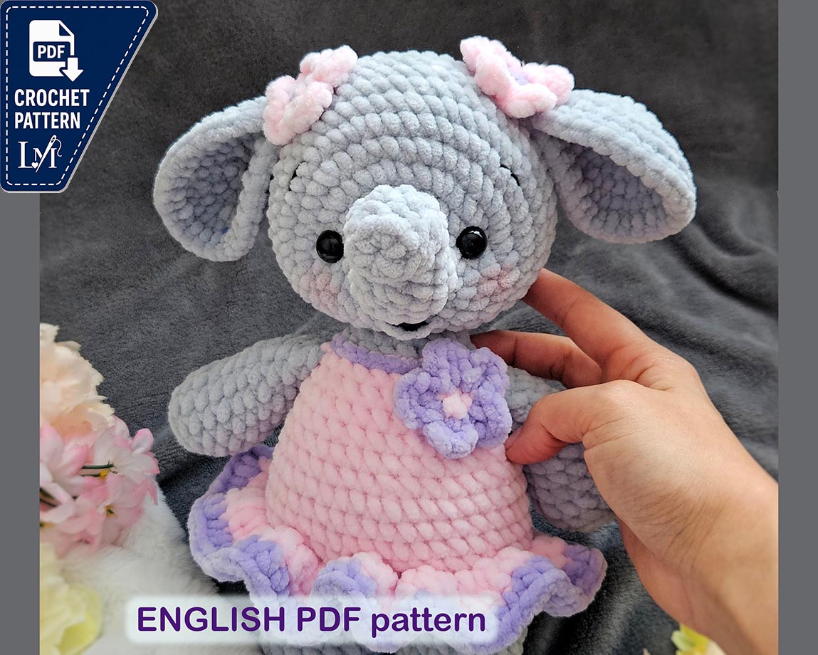 Dress Elephant Crochet Pattern for Stylish Amigurumi Animals
