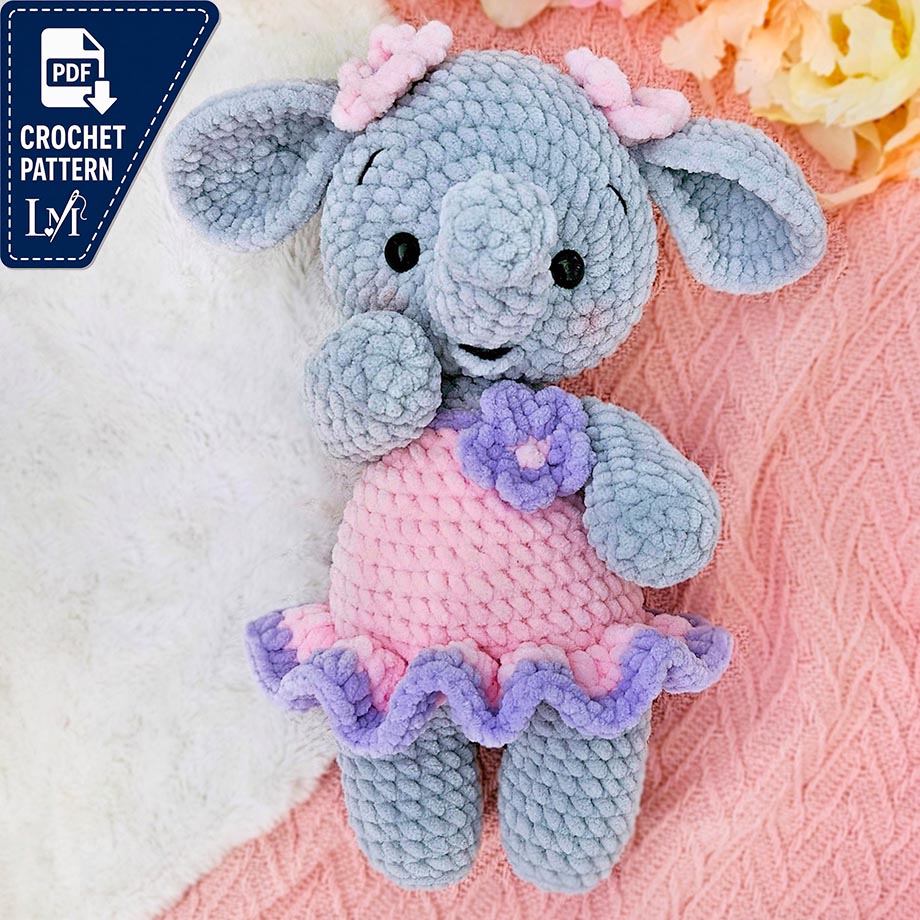 Dress Elephant Crochet Pattern for Stylish Amigurumi Animals