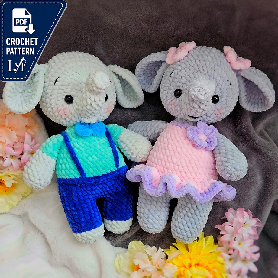 Dress Elephant Crochet Pattern for Stylish Amigurumi Animals 4