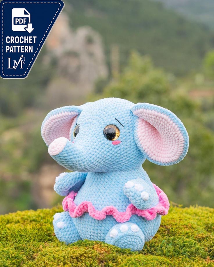 Tina the elephant - Amigurumi Crochet Pattern - ENGLISH ONLY
