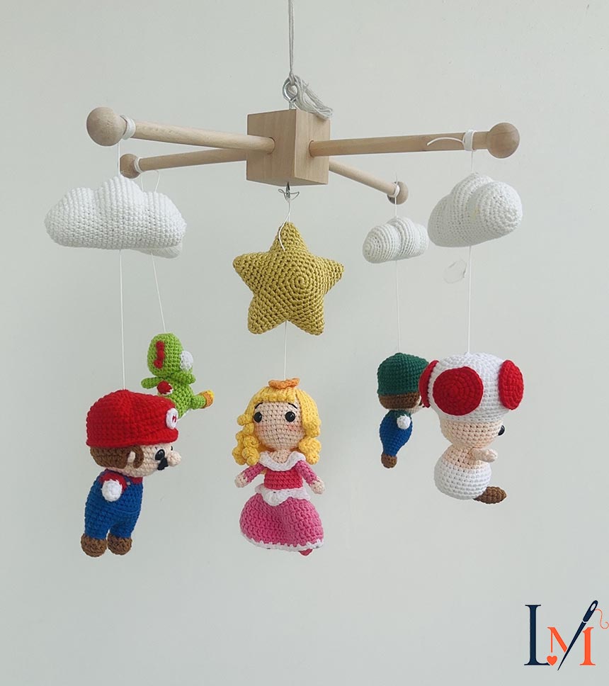 Baby mobile, customized upon request, Mobile crib, Nursery decoration, Baby gift, Handmade baby mobile, Amigurumi baby mobile