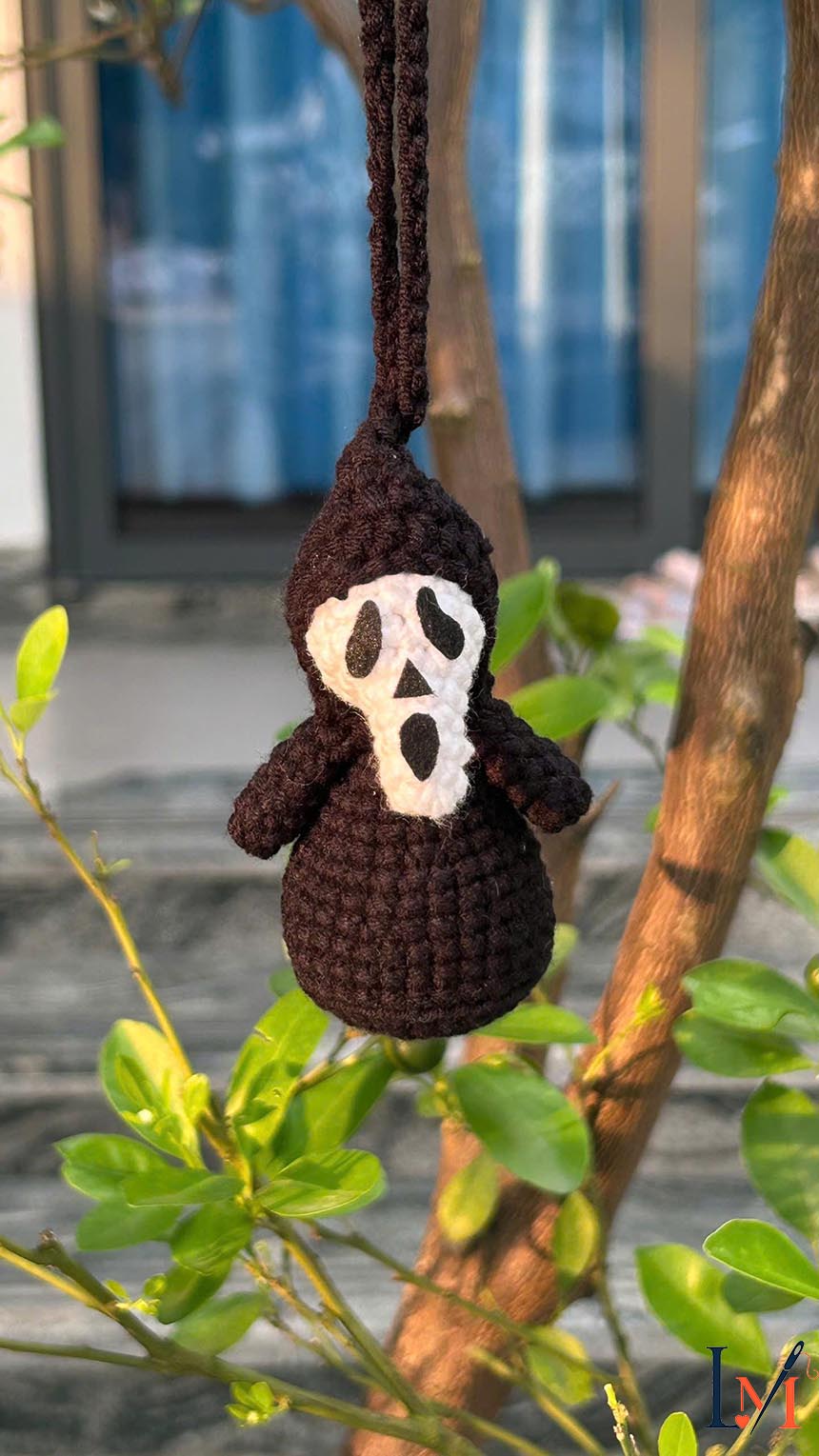 Crochet Ghost and Pumpkin Car Hanger Handmade for Halloween 6