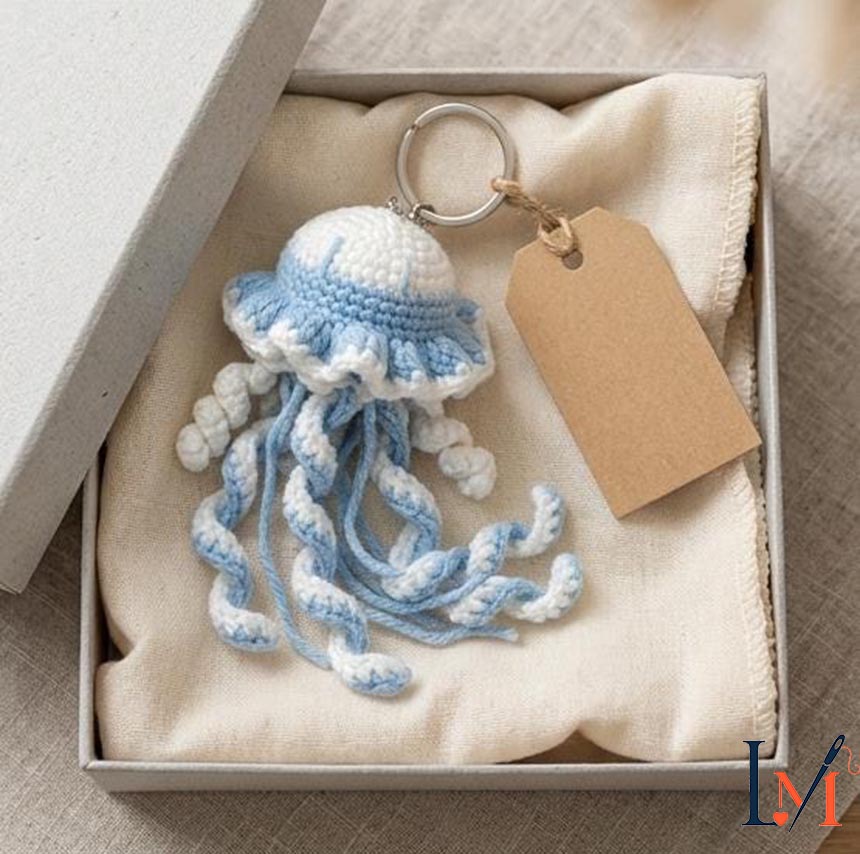 Crochet Jellyfish Car Hanger Handmade Decor for Every Drive 7