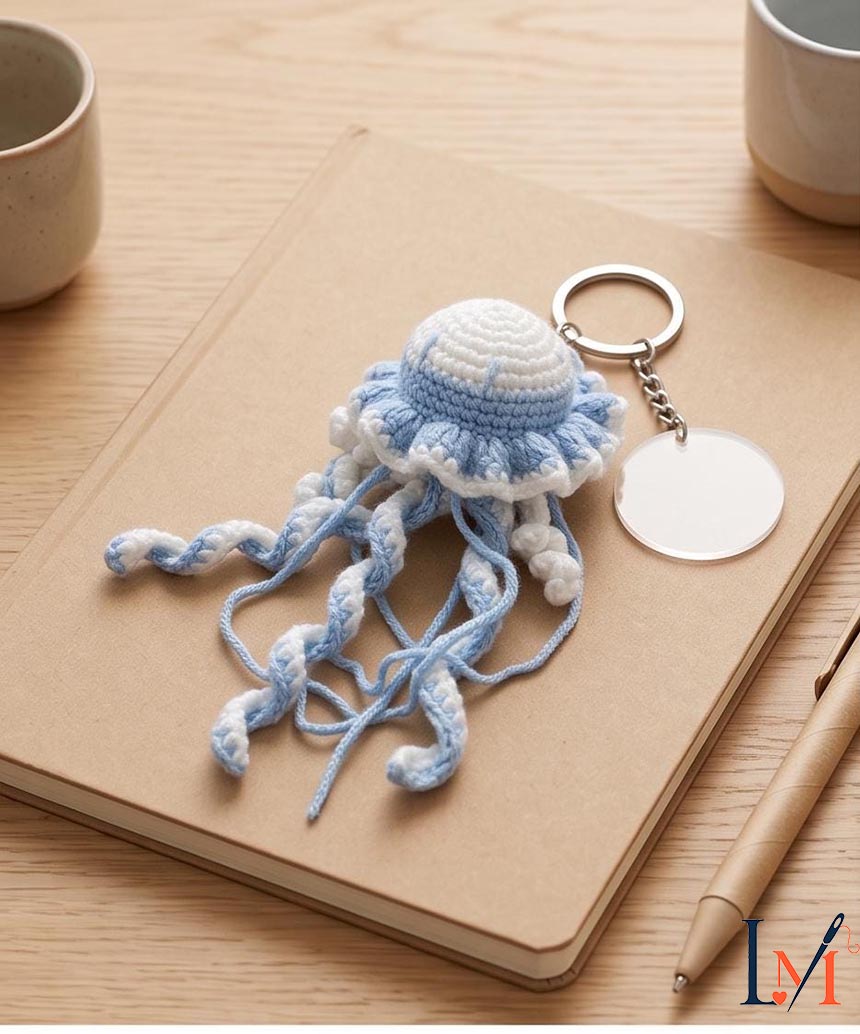 Crochet Jellyfish Car Hanger Handmade Decor for Every Drive 9