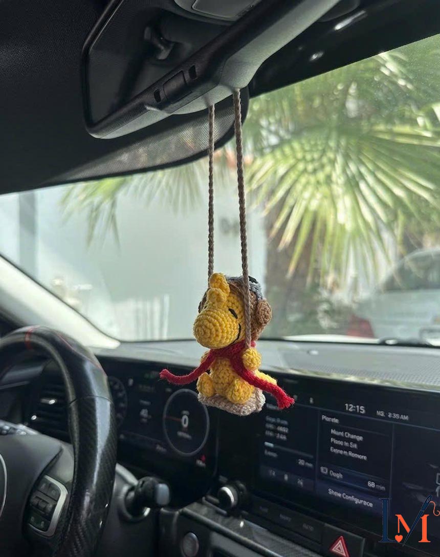 Crochet Snoopy Car Hanger Handmade for Car Decor and Gifts 10