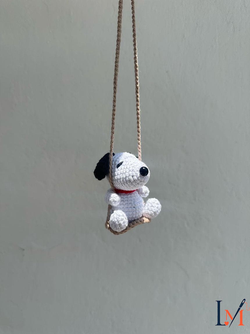 Crochet Snoopy Car Hanger Handmade for Car Decor and Gifts 4