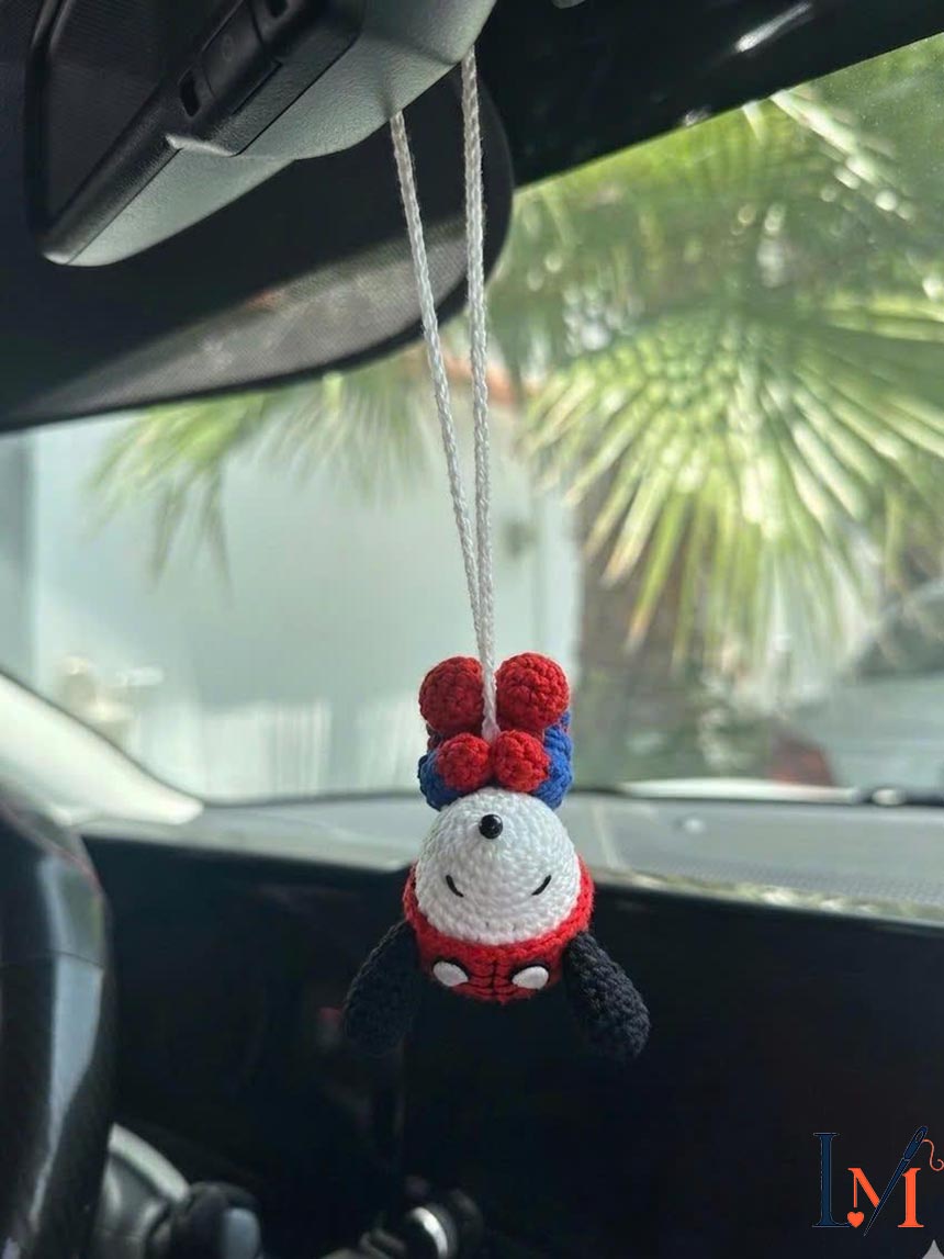 Crochet Snoopy Car Hanger Handmade for Car Decor and Gifts 8