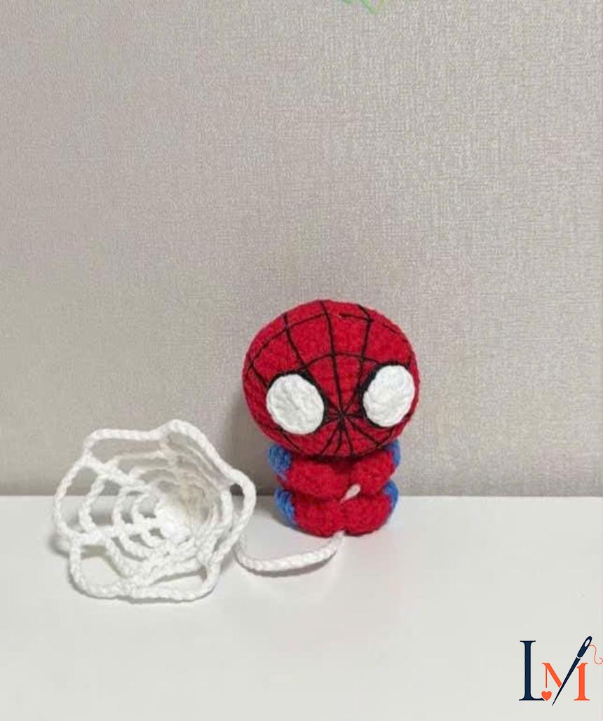 Crochet Spider Car Hanging, Cute Hero Hanging From Mirror, Spider Bag Charm, Spider Amigurumi, Plush Spider Car Charm, Gifts For Him Her