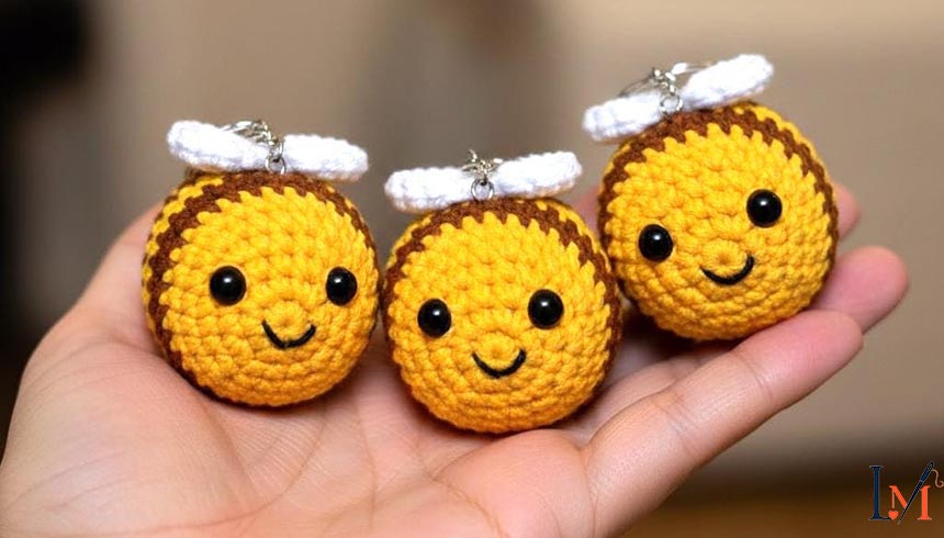 Crochet Bee Keychain Handmade Gifts for Everyday Accessories 1
