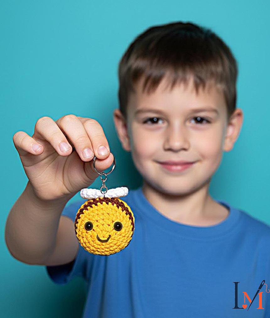 Crochet Bee Keychain Handmade Gifts for Everyday Accessories 3