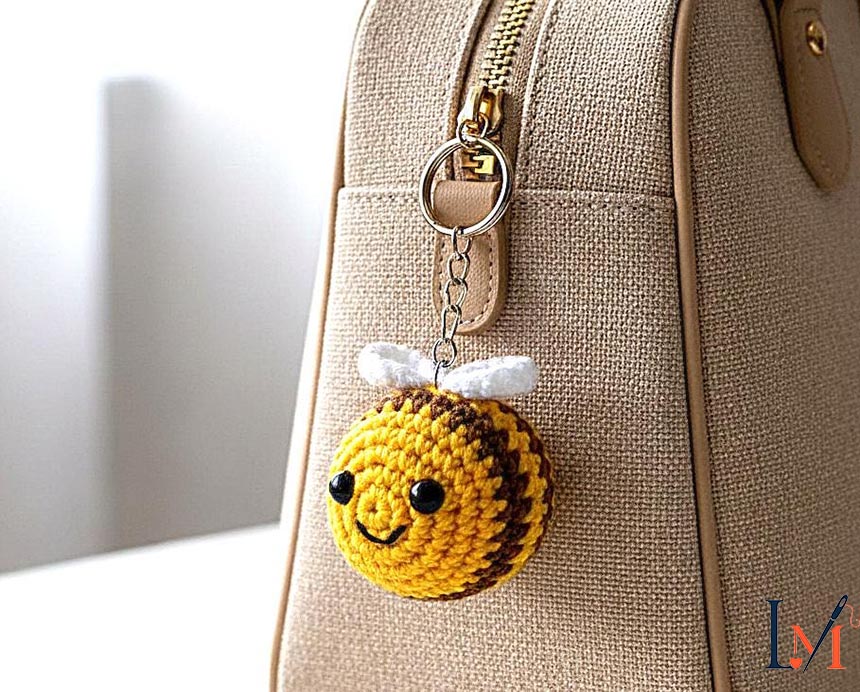 Crochet Bee Keychain Handmade Gifts for Everyday Accessories 7