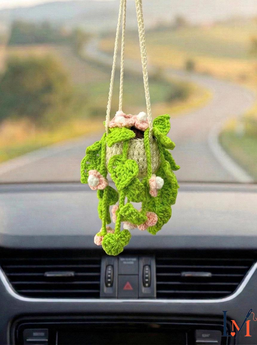 Crochet Daisy Car Hanger Handmade for Floral Gifts and Decor 2