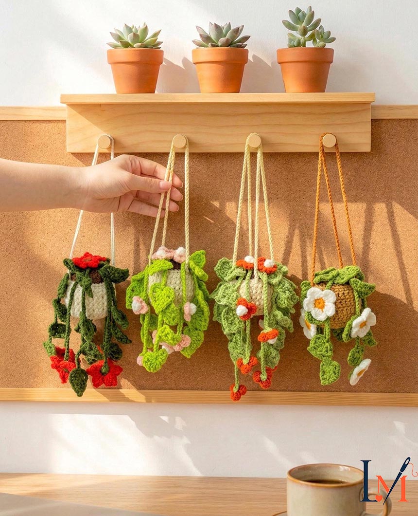 Crochet Daisy Car Hanger Handmade for Floral Gifts and Decor 3