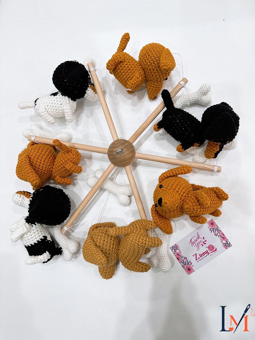 custom Crochet dog, Crochet dog baby mobile, baby Kindergarten, dog baby mobile, cute gift for baby and dog lovers