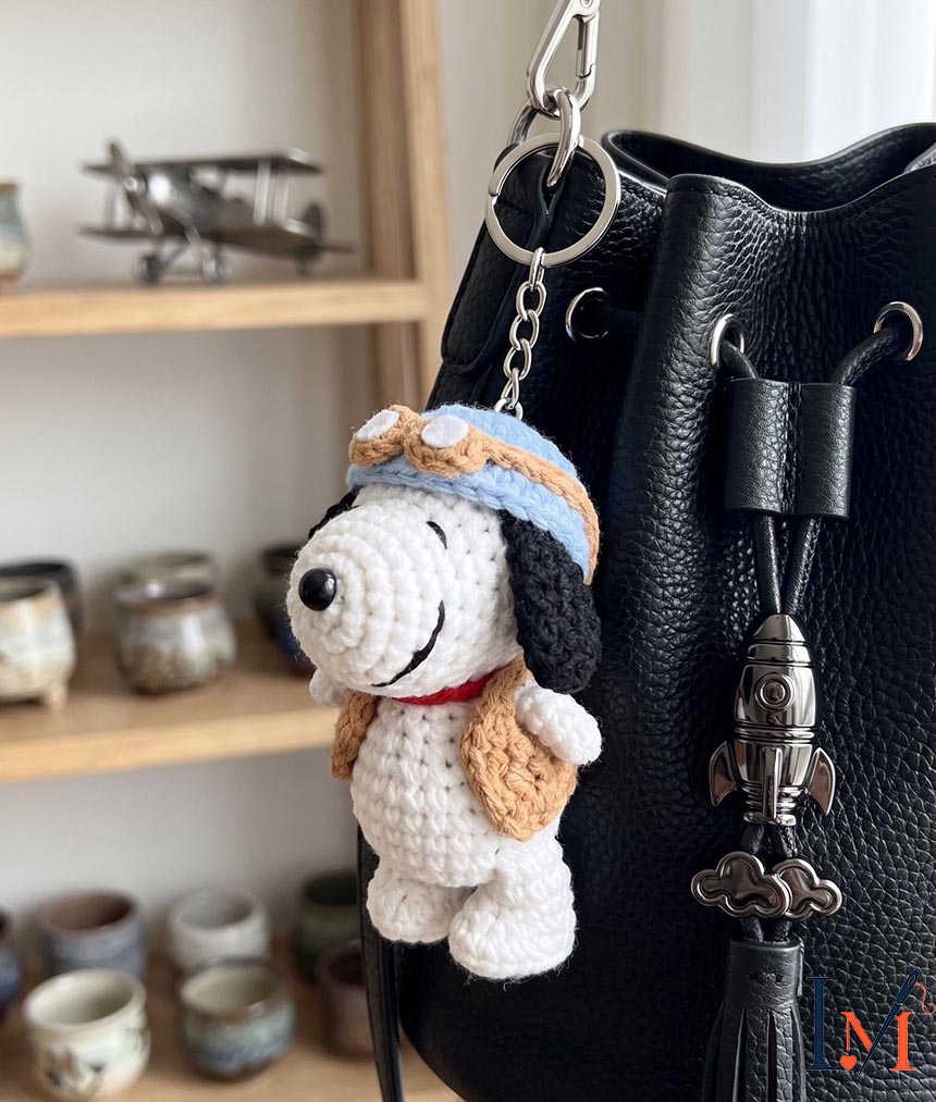 Crochet Snoopy Keychain Handmade Gifts for Fans & Collectors