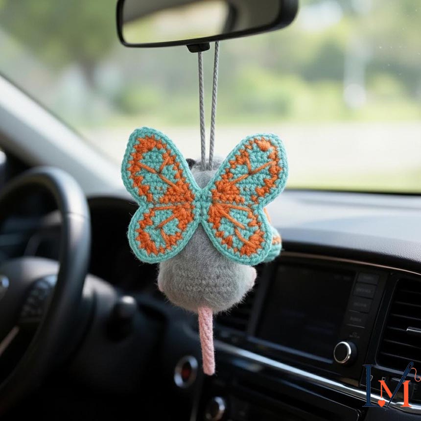 Crochet Possum Car Hanger Handmade for Animal-Themed Decor 3
