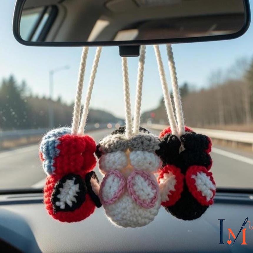 Crochet Spiderman Car Hanger Handmade for Hero-Inspired Decor