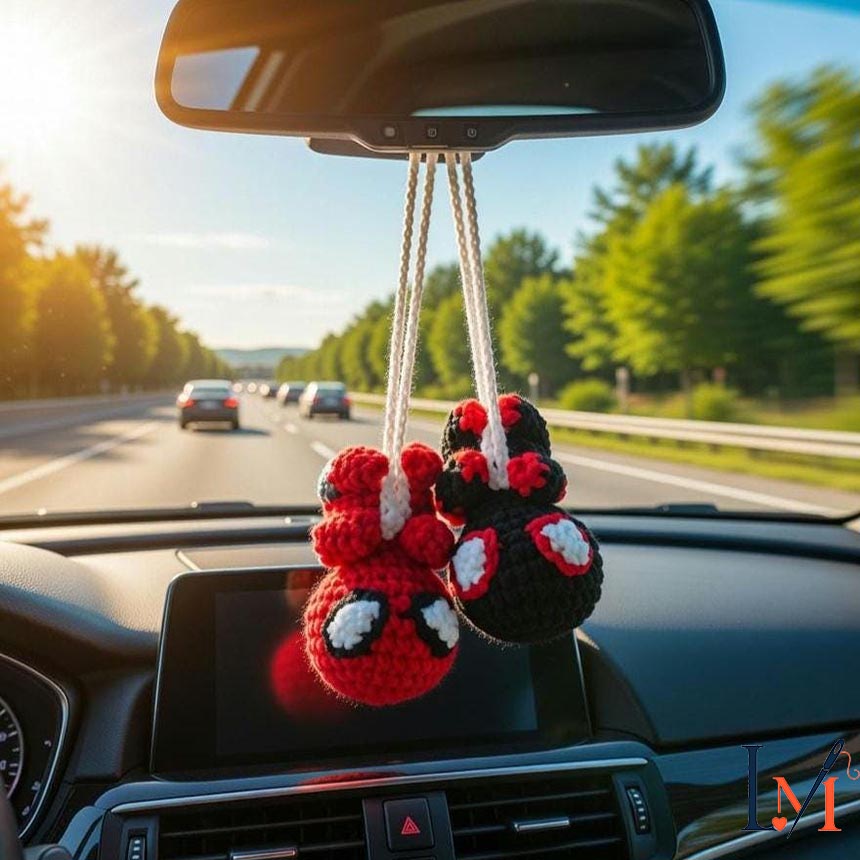 Crochet Spiderman Car Hanger Handmade for Hero-Inspired Decor 4