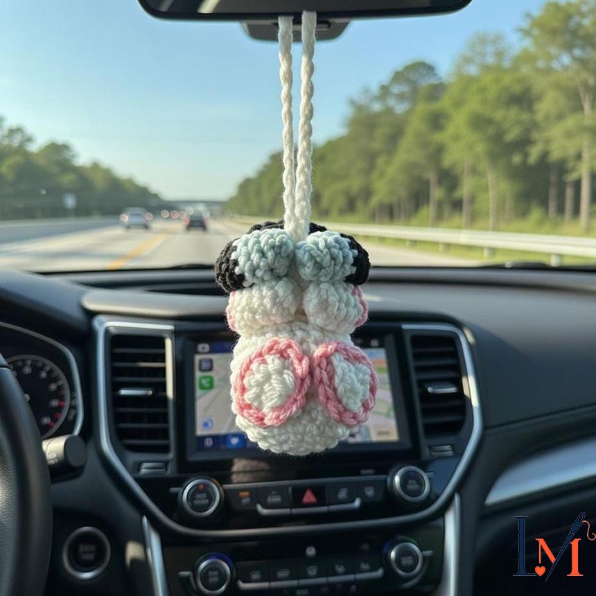 Crochet Spiderman Car Hanger Handmade for Hero-Inspired Decor 6