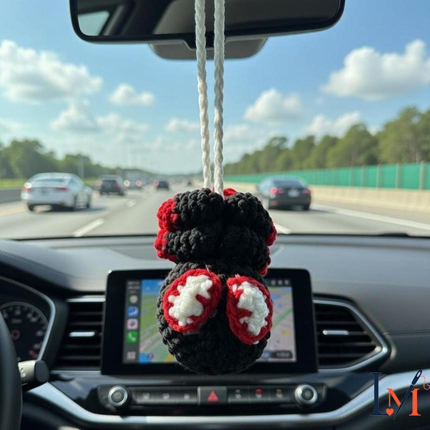 Crochet Spiderman Car Hanger Handmade for Hero-Inspired Decor 7