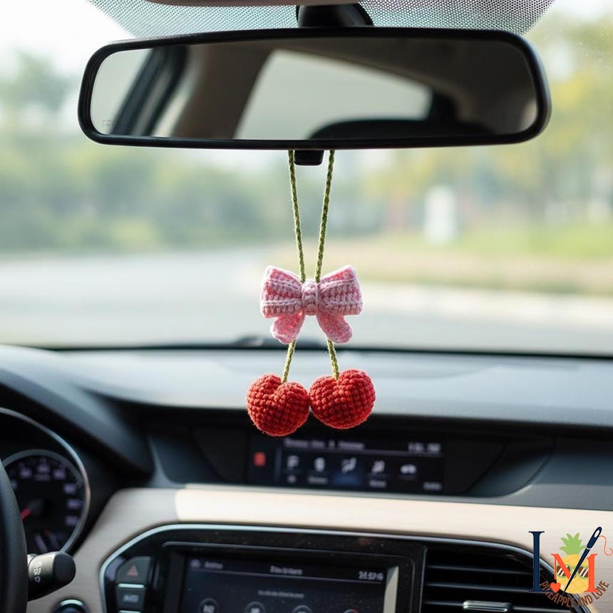 Crochet Bow Car Hanger Handmade Decor for Stylish Interiors