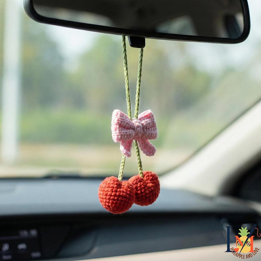 Crochet Bow Car Hanger Handmade Decor for Stylish Interiors 3